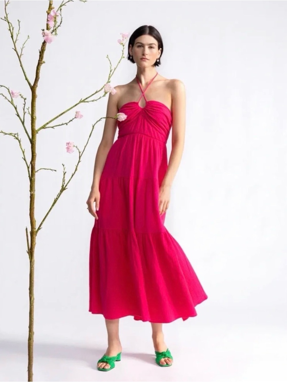 Sanctuary Fuchsia Halter Midi Dress